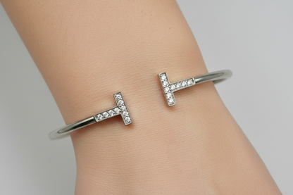 Diamond “T” Style Bangle-Jewelry-Gazelle Fashion and Style