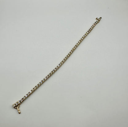 Diamond Tennis Bracelet- 14K Gold, 4.5C $2850-Jewelry-Gazelle Fashion and Style