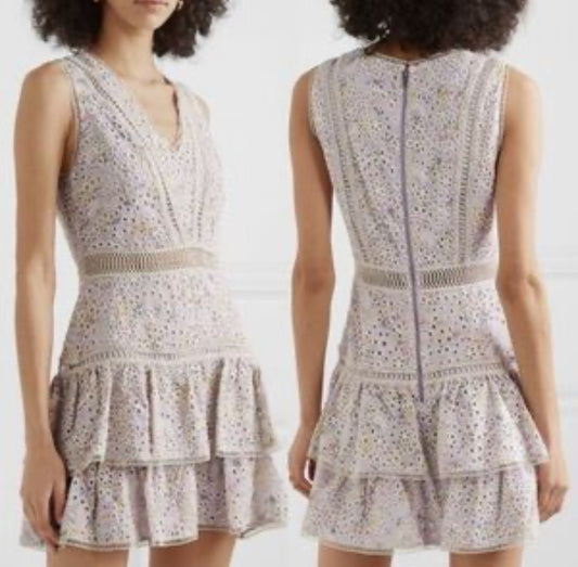 Alice + Olivia Toni Embroidered Eyelet Mini Dress
