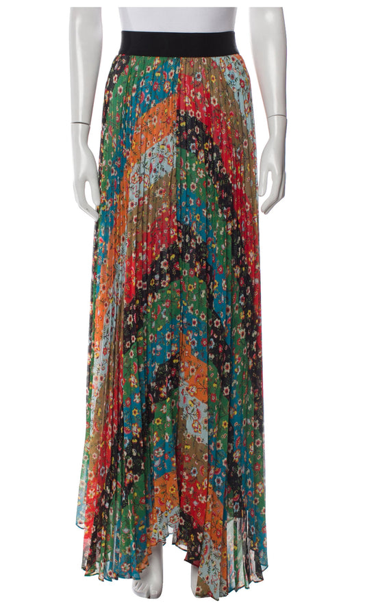 Alice + Olivia Floral Print Long Skirt-Skirt-Gazelle Fashion and Style