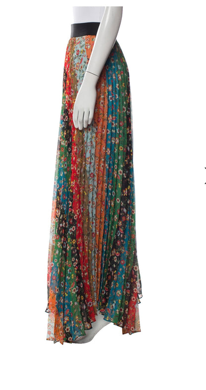 Alice + Olivia Floral Print Long Skirt-Skirt-Gazelle Fashion and Style