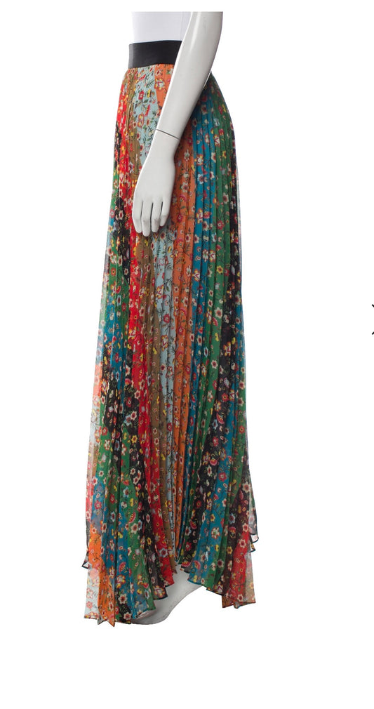 Alice + Olivia Floral Print Long Skirt-Skirt-Gazelle Fashion and Style