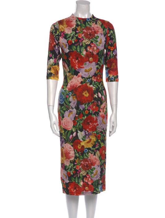 Alice + Olivia Delora Floral Print Dress-Dresses-Gazelle Fashion and Style