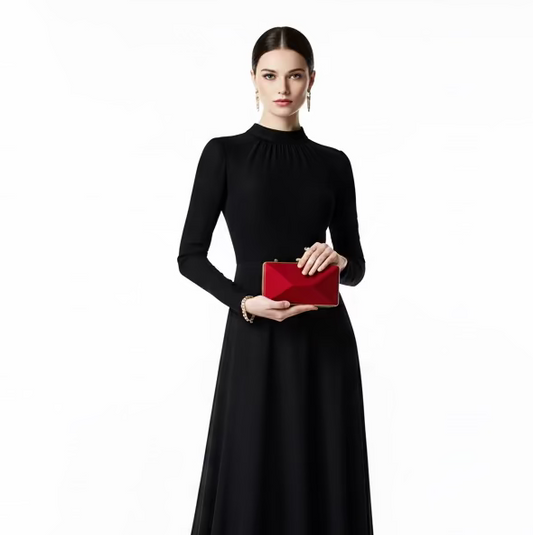 Judith Leiber Couture Red Slim Slide Clutch $155-Bags-Gazelle Fashion and Style