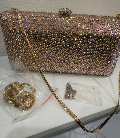 Christal Couture Pink Clutch $149-Bags-Gazelle Fashion and Style