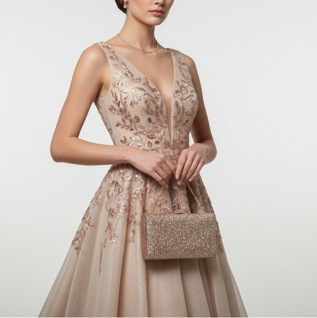 Christal Couture Pink Clutch $149-Bags-Gazelle Fashion and Style