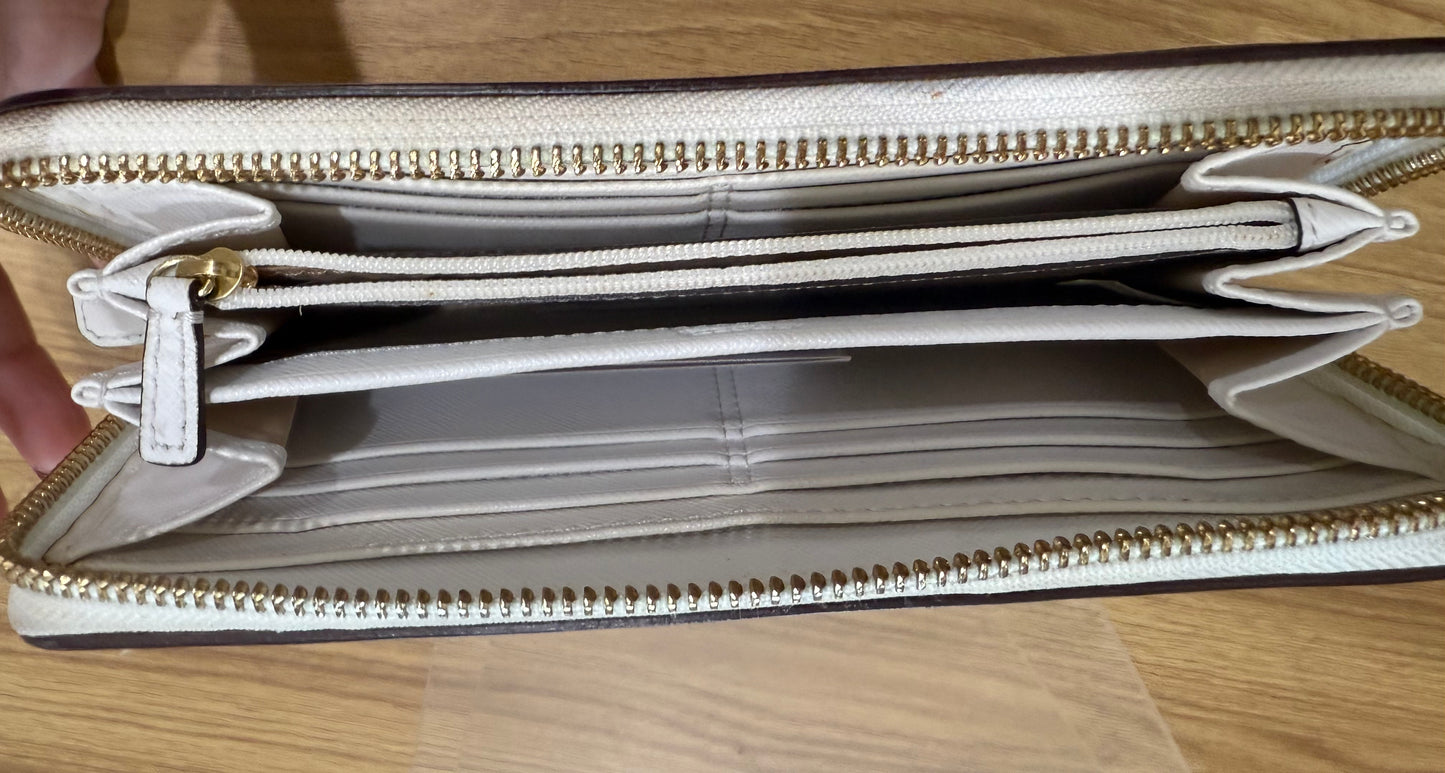 Coach Darcy Zip Around Wallet- White $99-Wallets-Gazelle Fashion and Style