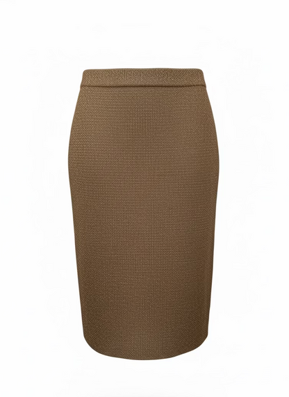 St. John Knit Gold Shimmer Pencil Skirt - NWT- Size 6 $185-Skirt-Gazelle Fashion and Style