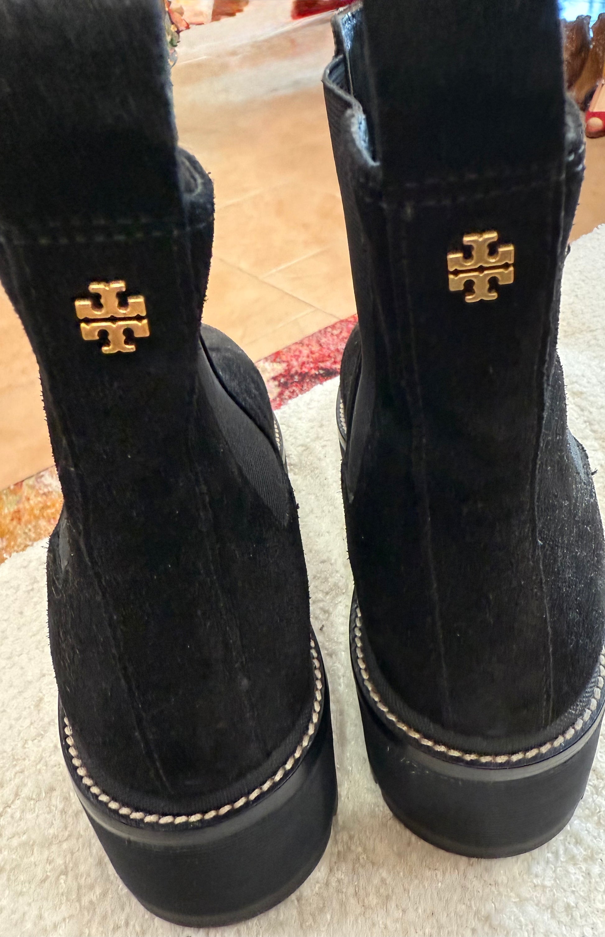 Tory Burch Chelsea 50mm Lug Booties- Size: 10.5 $175-Shoes-Gazelle Fashion and Style