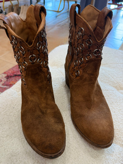 Vero Cuoio Chain Cowboy Boot- Size 9 $265-Shoes-Gazelle Fashion and Style
