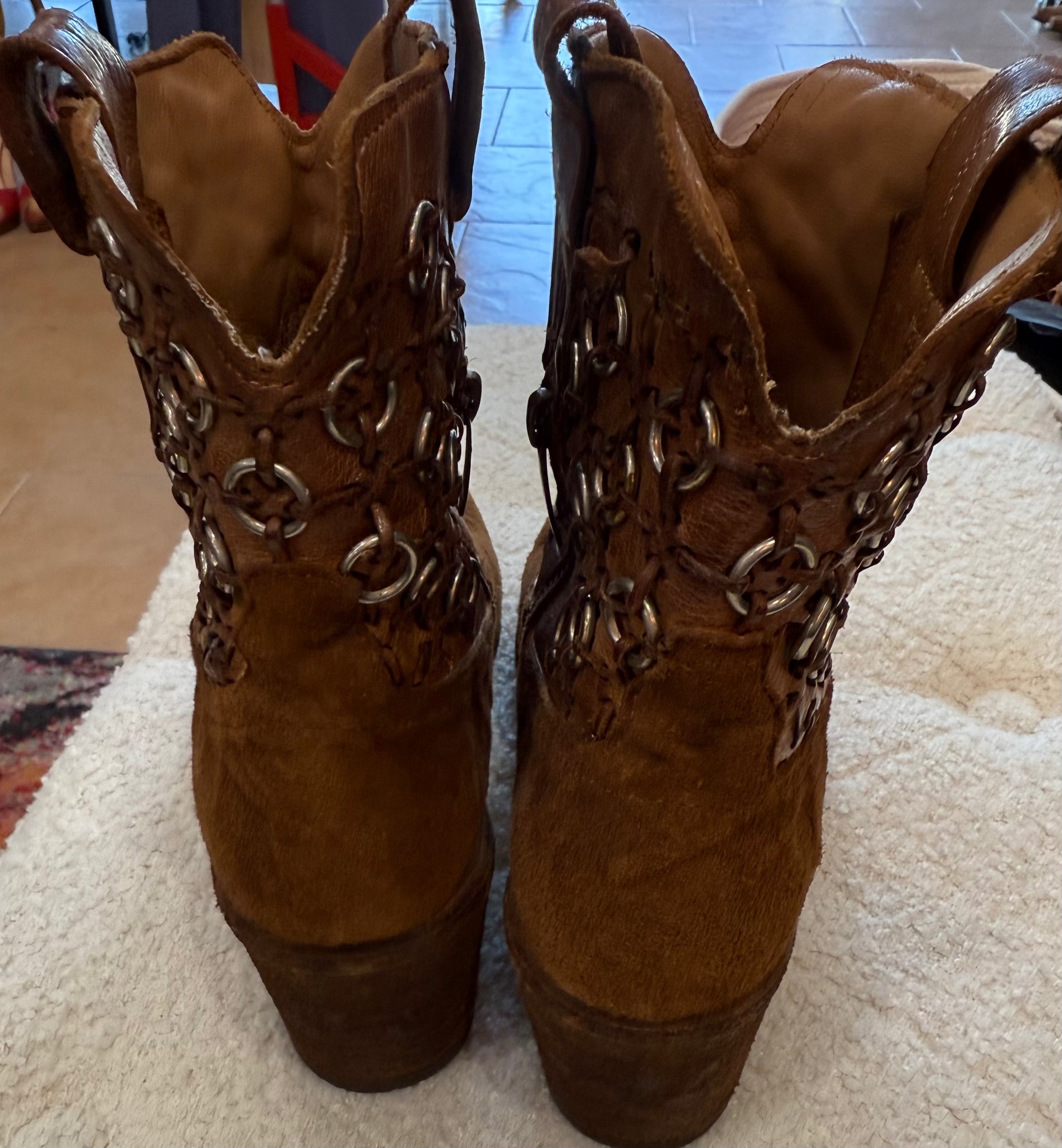 Vero Cuoio Chain Cowboy Boot- Size 9 $265-Shoes-Gazelle Fashion and Style