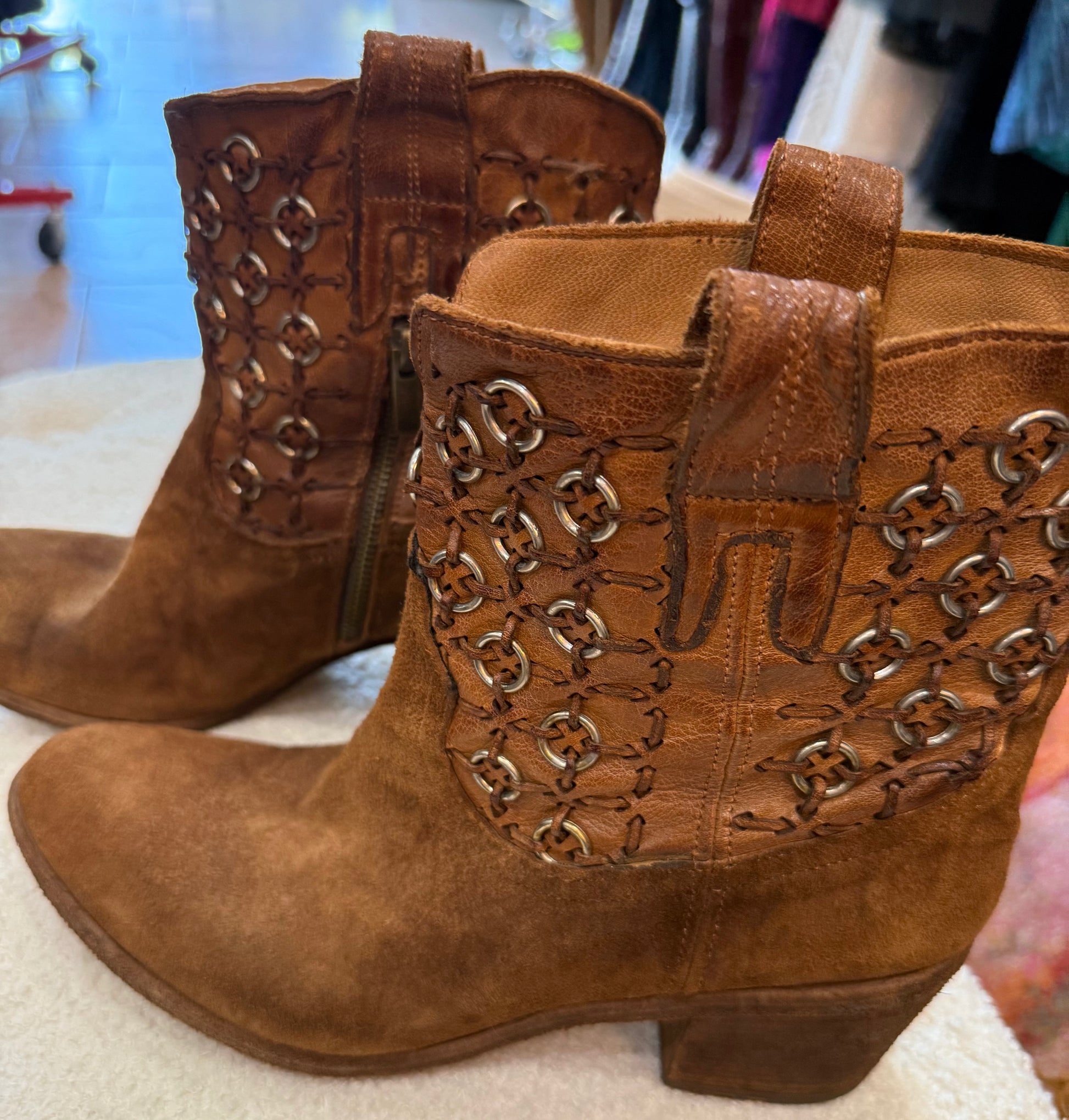 Vero Cuoio Chain Cowboy Boot- Size 9 $265-Shoes-Gazelle Fashion and Style