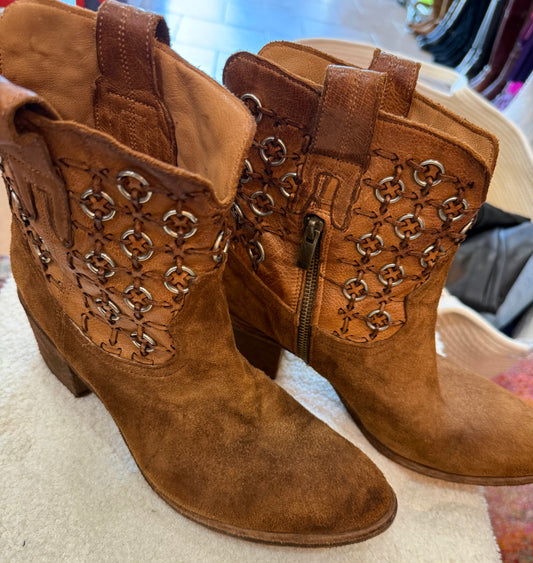 Vero Cuoio Chain Cowboy Boot- Size 9 $265-Shoes-Gazelle Fashion and Style