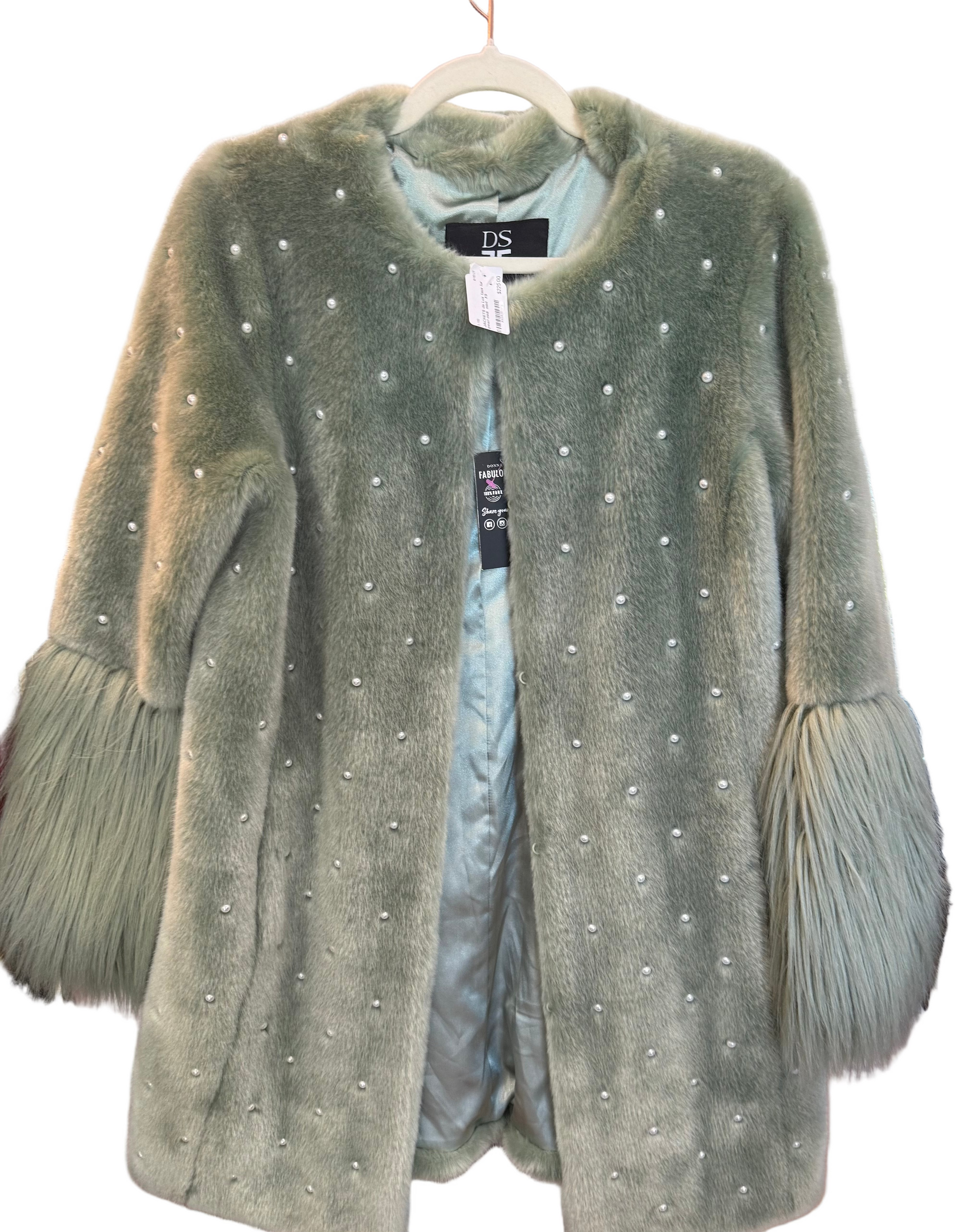 DS by Donna Salyers Faux Fur Cape Coat- Size XS/S $225-Jacket-Gazelle Fashion and Style