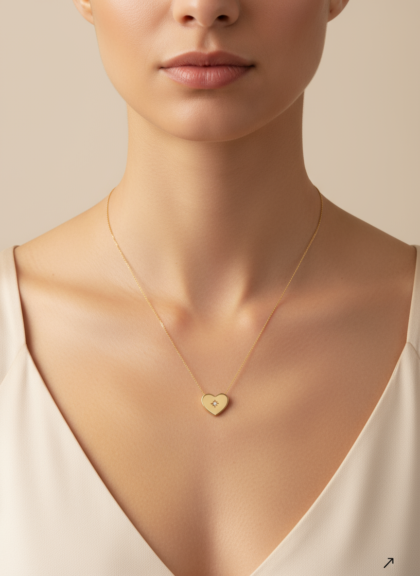 Johnny Was x Logan Hollowell Heart Necklace- 14K Yellow Gold $295-Jewelry-Gazelle Fashion and Style