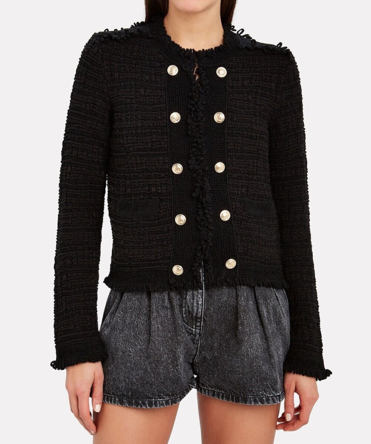 Intermix Lila Cropped Knit Sweater Size: 4 $150-Sweater-Gazelle Fashion and Style