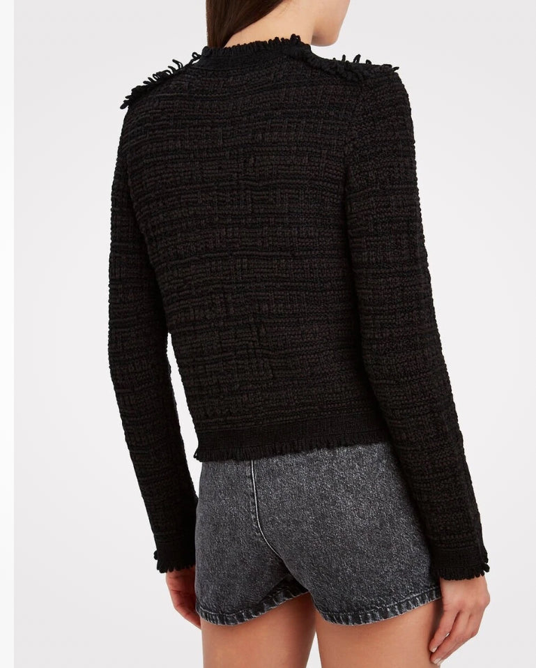 Intermix Lila Cropped Knit Sweater Size: 4 $150-Sweater-Gazelle Fashion and Style
