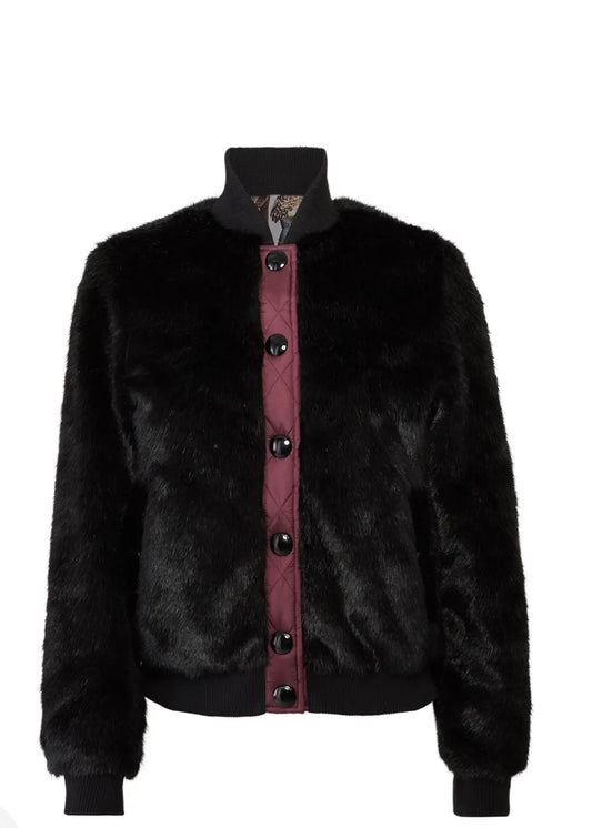 Hunter Original Faux Fur Bomber Jacket- Size: S $85-Jacket-Gazelle Fashion and Style