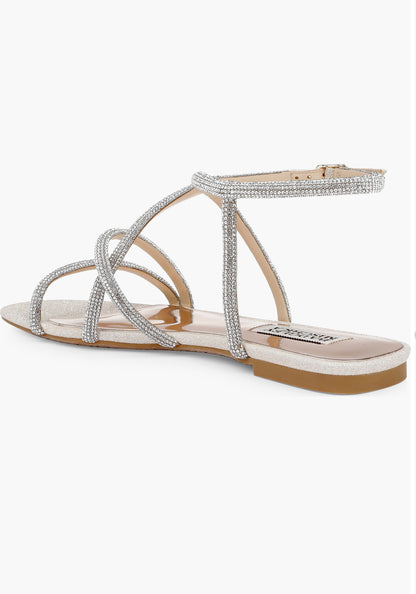 Badgley Mischka Ivie Strappy Flat Sandals- Size: 8 $110-Shoes-Gazelle Fashion and Style