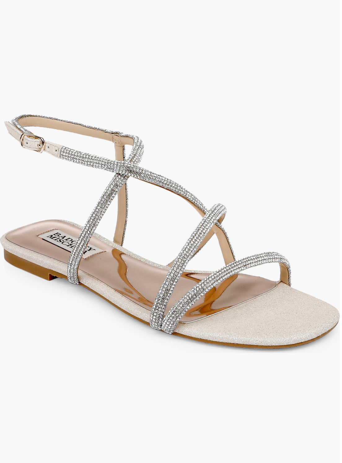 Badgley Mischka Ivie Strappy Flat Sandals- Size: 8 $110-Shoes-Gazelle Fashion and Style