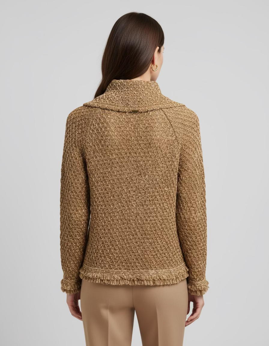 St. John Metallic Tweed Knit Jacket- Size: P $220-Jacket-Gazelle Fashion and Style