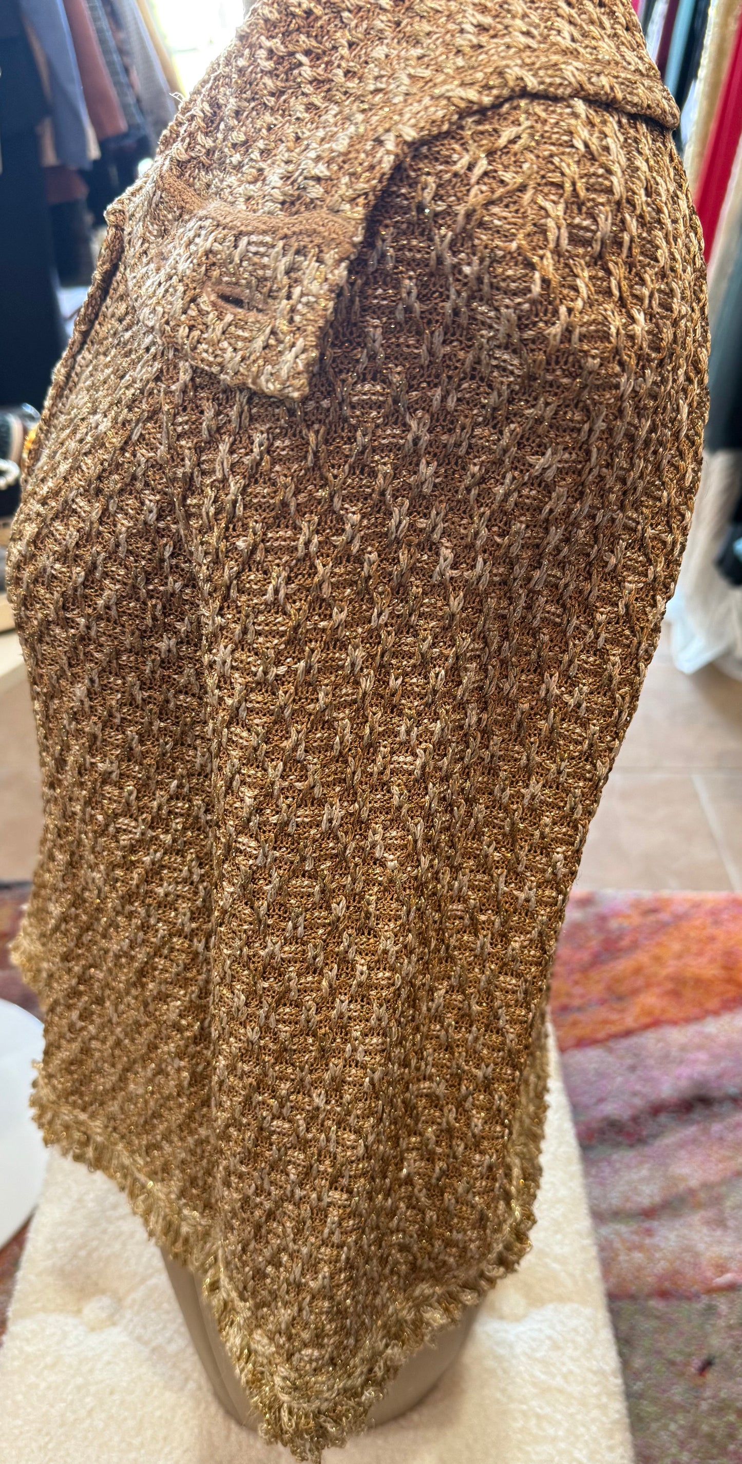 St. John Metallic Tweed Knit Jacket- Size: P $220-Jacket-Gazelle Fashion and Style