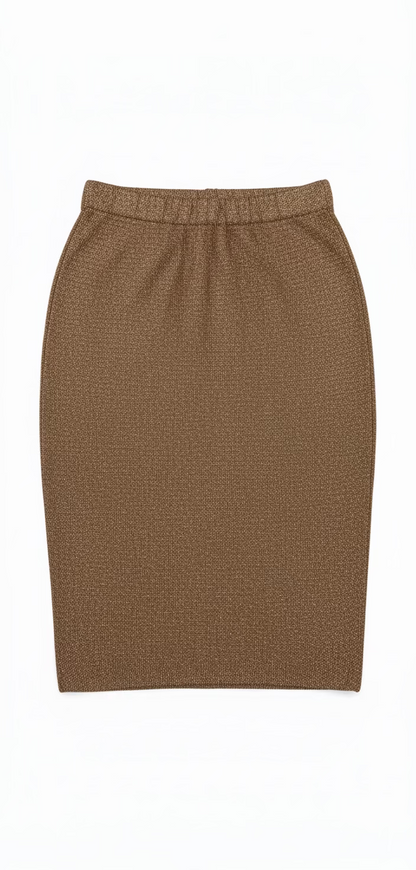 St. John Knit Gold Shimmer Pencil Skirt - NWT- Size 6 $185-Skirt-Gazelle Fashion and Style
