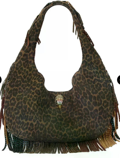 Kurt Geiger Leopard Print Fringe Tote- $415-Accessories-Gazelle Fashion and Style