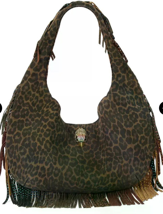 Kurt Geiger Leopard Print Fringe Tote- $415-Accessories-Gazelle Fashion and Style