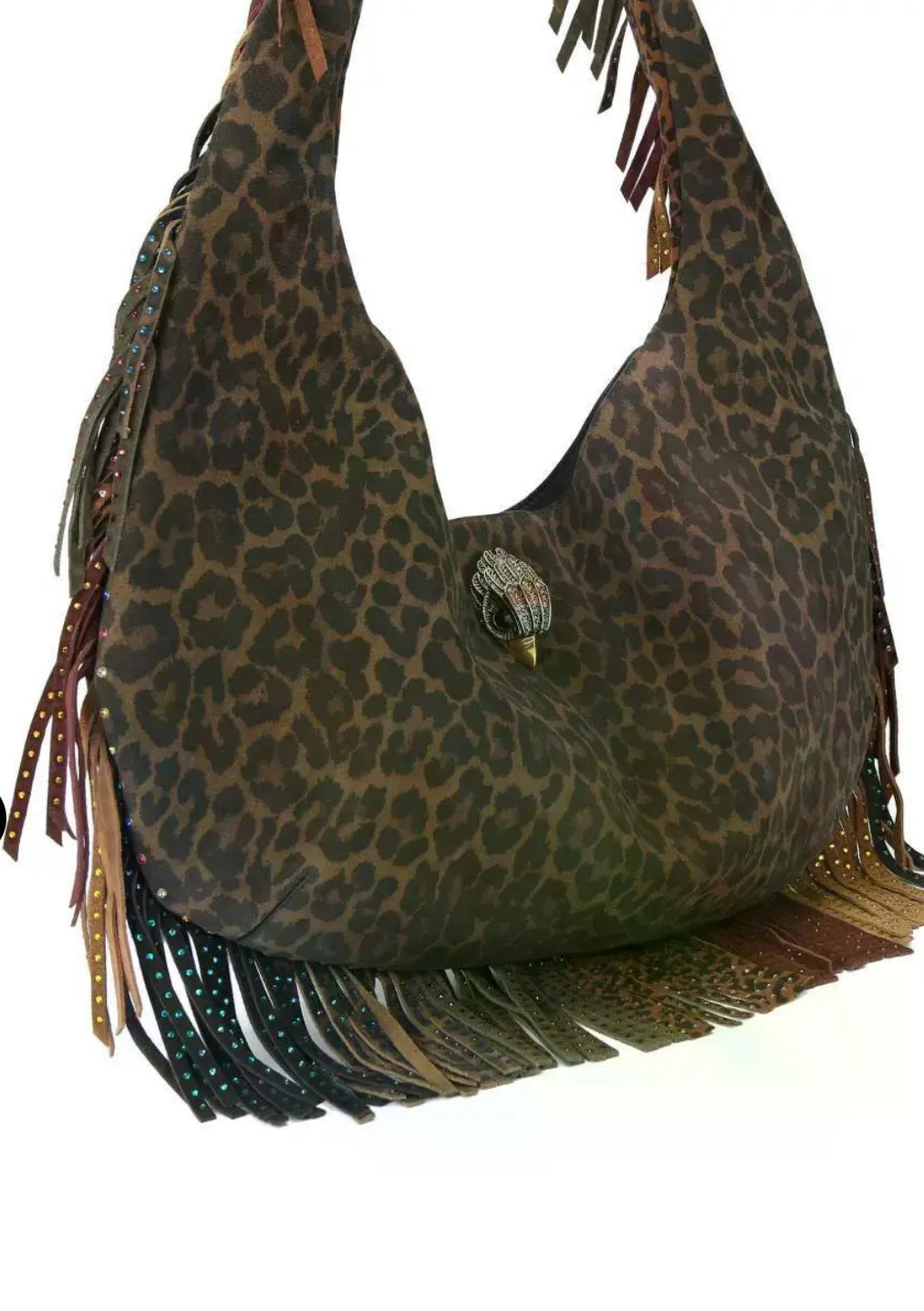 Kurt Geiger Leopard Print Fringe Tote- $415-Accessories-Gazelle Fashion and Style