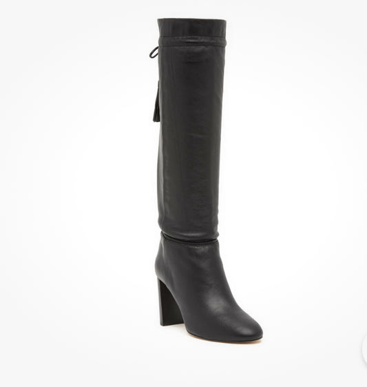 Kate Spade New York Hazel Black Leather Self-Tie Boot- Size 8, $148.00-Shoes-Gazelle Fashion and Style