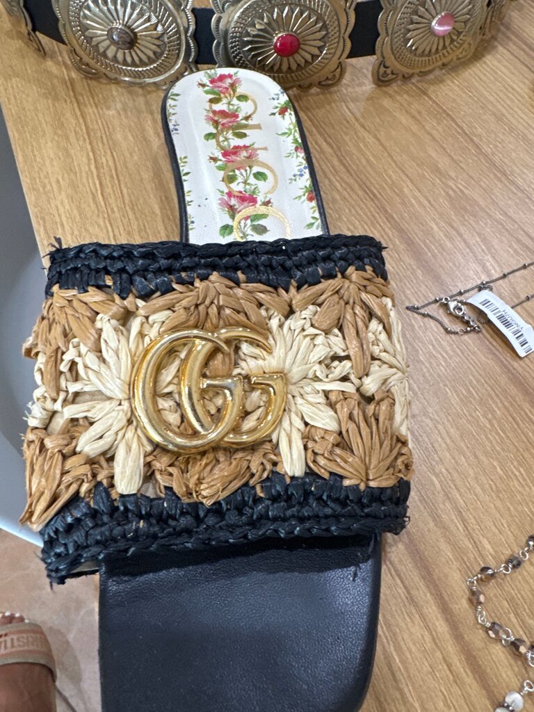 Gucci Woven Strap Slide Sandal