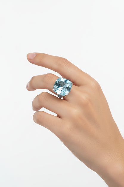 Gems Of La Costa Blue Topaz Ring-RING-Blue-Excellent-Gazelle Fashion and Style