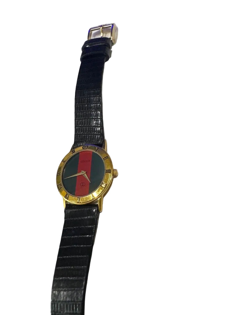 Gucci Black Leather Strap Watch-WATCH-Black-Used-Gazelle Fashion and Style