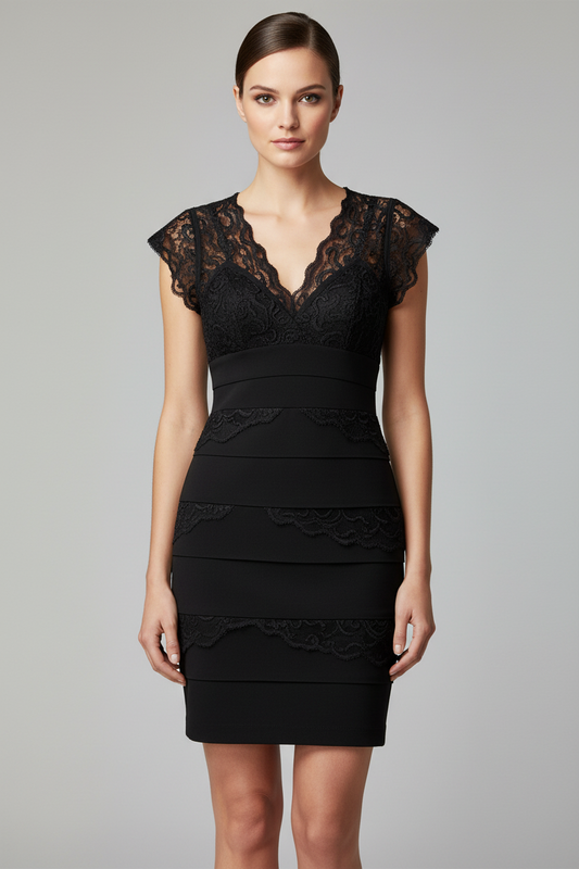 Black Lace Dress-DRESS-Gazelle Fashion and Style
