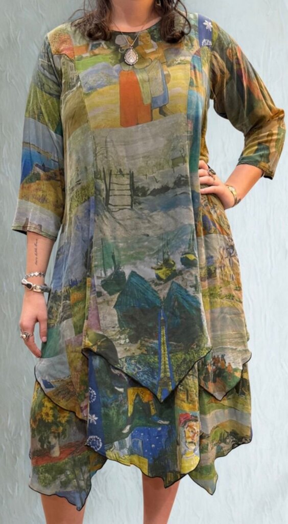 Artistic Patterned Dress $249-DRESS-Gazelle Fashion and Style