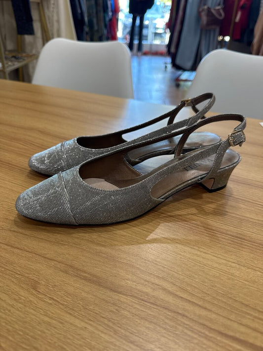 Silver Slingback Heels-SHOES-Gazelle Fashion and Style