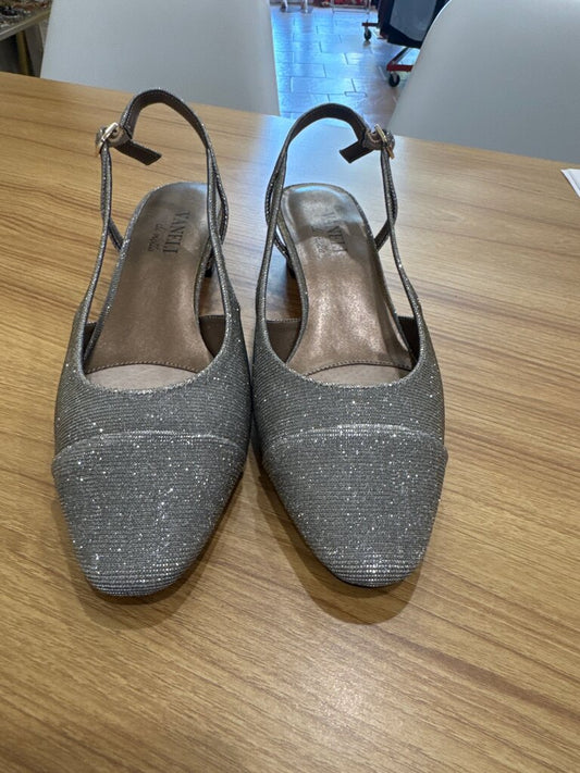 Silver Slingback Heels-SHOES-Gazelle Fashion and Style