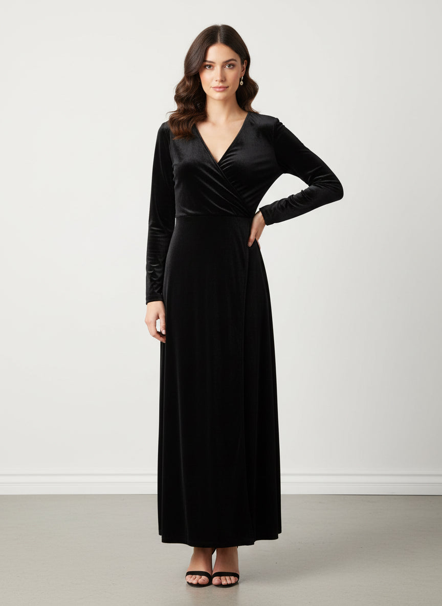 Love & Design Black Velvet Dress-DRESS-Gazelle Fashion and Style