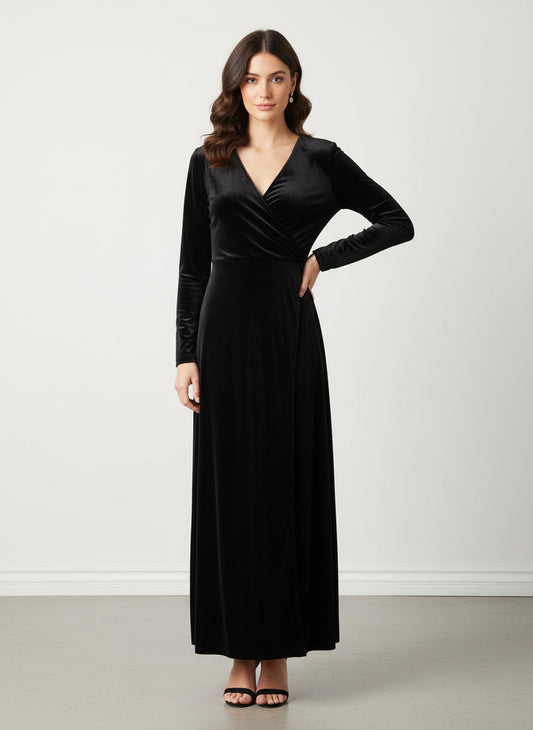 Love & Design Black Velvet Dress-DRESS-Gazelle Fashion and Style