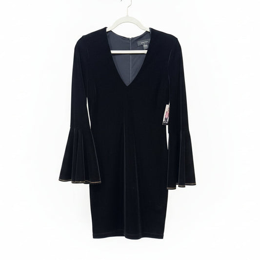 Karen Kane Black Velvet with Bell Sleeves-DRESS-medium-black-New-Gazelle Fashion and Style