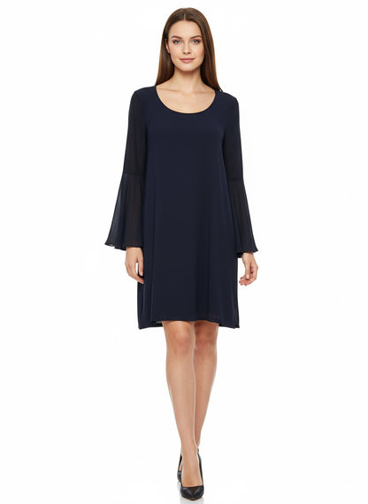 Women's Black Bell Sleeve Dress-DRESS-Gazelle Fashion and Style