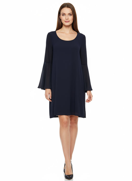 Women's Black Bell Sleeve Dress-DRESS-Gazelle Fashion and Style