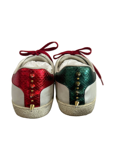 Gucci Red and Green Sneakers with Embellishments-SHOES-Gazelle Fashion and Style