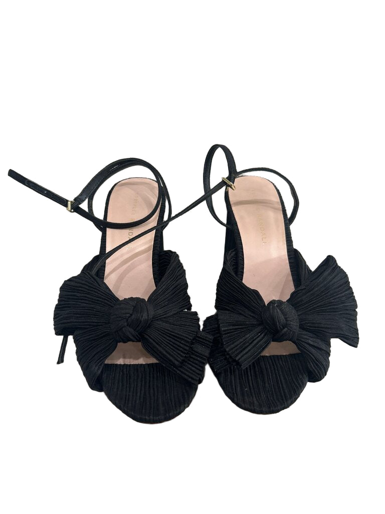 Loeffler Randall Pleated Heels with Bow-SHOES-Gazelle Fashion and Style