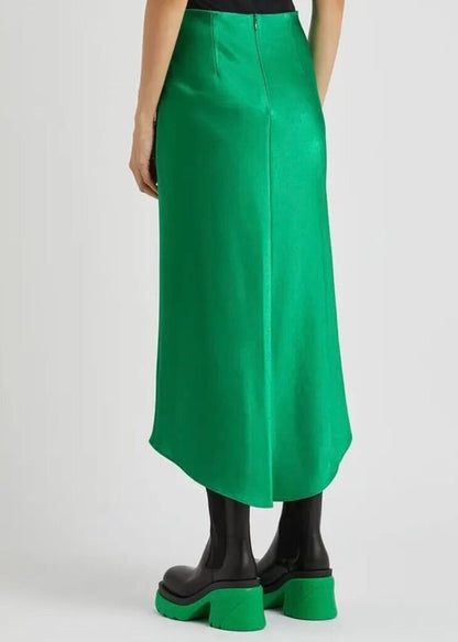 Alice + Olivia High-Low Green Skirt-SKIRT-Gazelle Fashion and Style