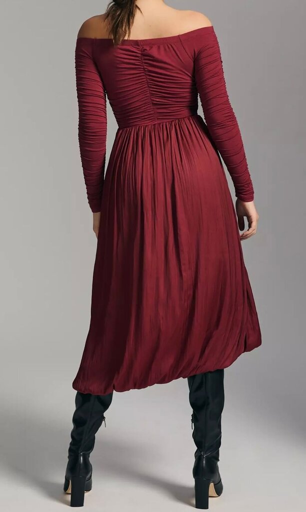 Anthropologie Off-the-Shoulder Ruched Bubble Dress-DRESS-Gazelle Fashion and Style