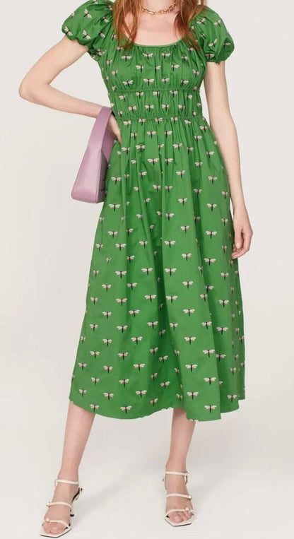 Kate Spade Dragonfly Rivieria Midi Dress-DRESS-Gazelle Fashion and Style