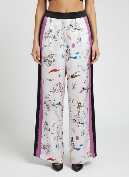 Tory Burch Colorful Graphic Pants-PANTS-Gazelle Fashion and Style