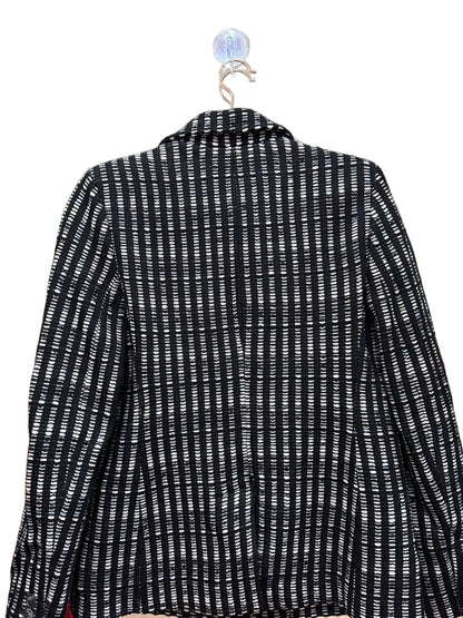 St. John Black and White Striped Blazer-BLAZER-Gazelle Fashion and Style